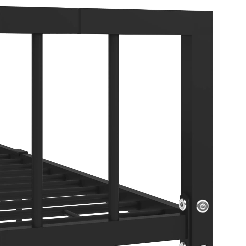 284570 vidaXL Bed Frame without Mattress Black Metal 120x200 cm